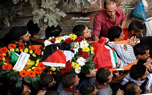 موكب جنائزي مهيب في وداع الشهيد الطفل شراكة في الجلزون