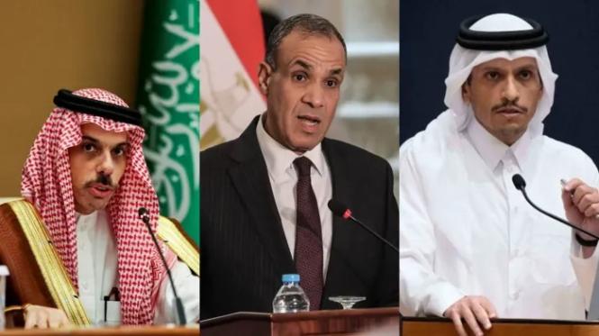 وزراء خارجية مصر والسعودية وقطر يؤكدون أهمية الدبلوماسية لخفض التصعيد في المنطقة