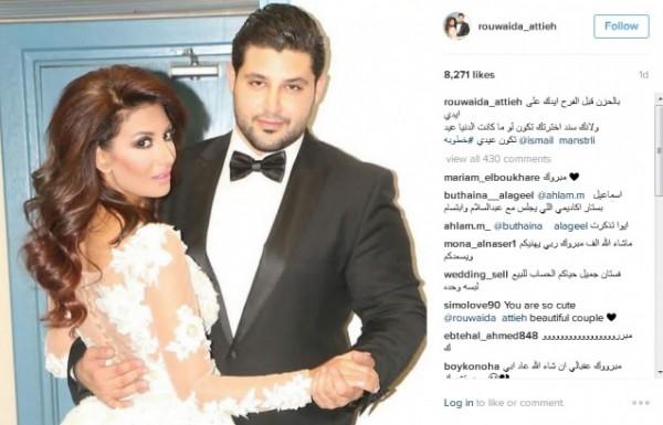 بالصور: رويدا عطية تحتفل بخطوبتها بفستان زفاف .. وهذا فارق السن الكبير بينهما!